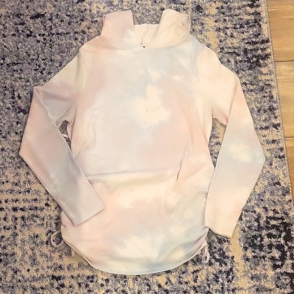 Tie die maternity hooded top, medium